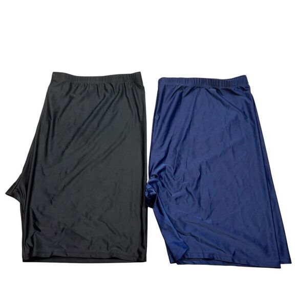 NWOT Two Pairs of Ladies Swimsuits For All Swim Shorts Blue and Black Size 34 - Picture 1 of 10